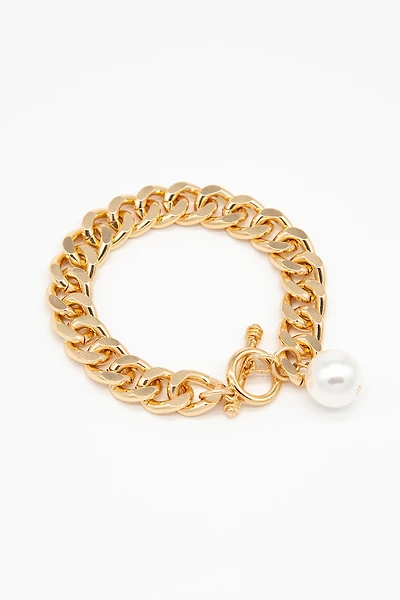 Bracelet grosse chaîne et perle