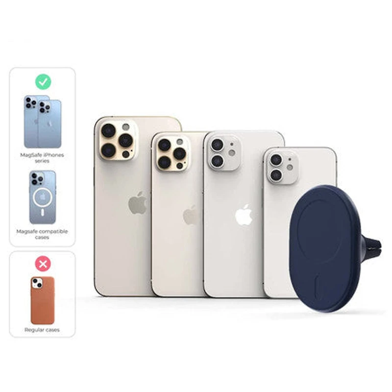 Velox Magnetic Wireless charging Air Vent Car Mount 7.5W Blue for MagSafe