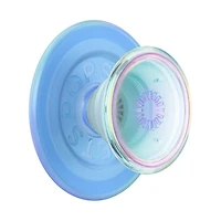 PopGrip For MagSafe Round with Adapter Ring Blue Translucent Opalescent