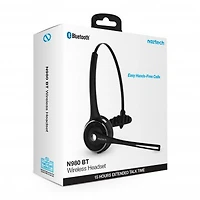 Naztech Black N980 BT Bluetooth Over-the-Head Boom Headset w/Base