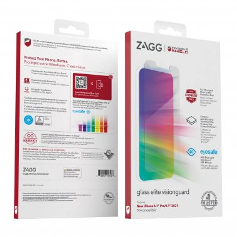 iPhone 14/13/13 Pro ZAGG InvisibleShield Glass Elite VisionGuard+ Screen Protector