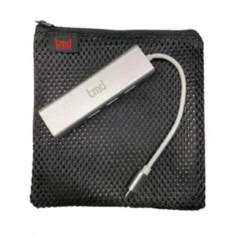 tmd USB-C to Ethernet/USB x 3 Adapter - Silver
