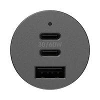 Otterbox 72W Dual Port 30W USB-C PD + Single Port 12W USB-A Premium Pro CLA Car Charger - Black