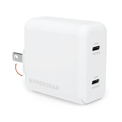 Hypergear 40W Dual Port 20W USB-C PD Wall USB-C PD/PPS Wall Charger Hub - White