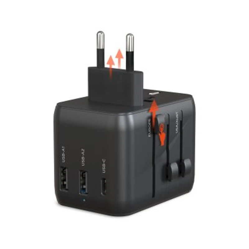 HyperGear 15W WorldCharge Universal Travel Adapter with USB-C