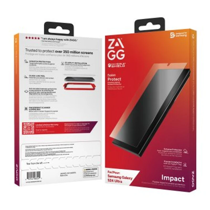 Samsung Galaxy S24 Ultra 5G ZAGG InvisibleShield Fusion Screen Protector