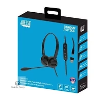Adesso Xtream P4T-TAA Push to Talk Headset w/microphone, Volume +/-, answer/end call, USB C/USB A