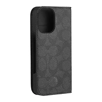 iPhone 16 Coach Folio Signature C Case - Charcoal
