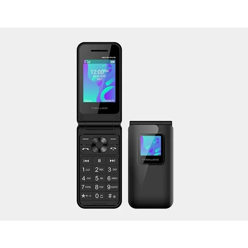 Maxwest Neo Flip Phone 4G LTE Volte 4G Dual Nano Sim GSM Unlocked Black