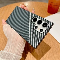 Ultra Thin Carbon Fiber Texture Armor Magnetic For Magsafe Case Samsung S25 S24 S23 S22 Note 20 10 Plus Hard PC Cover