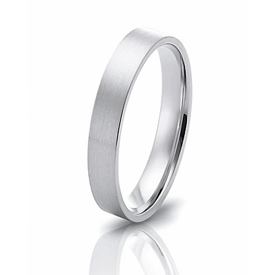 3MM Brushed White Gold Ring