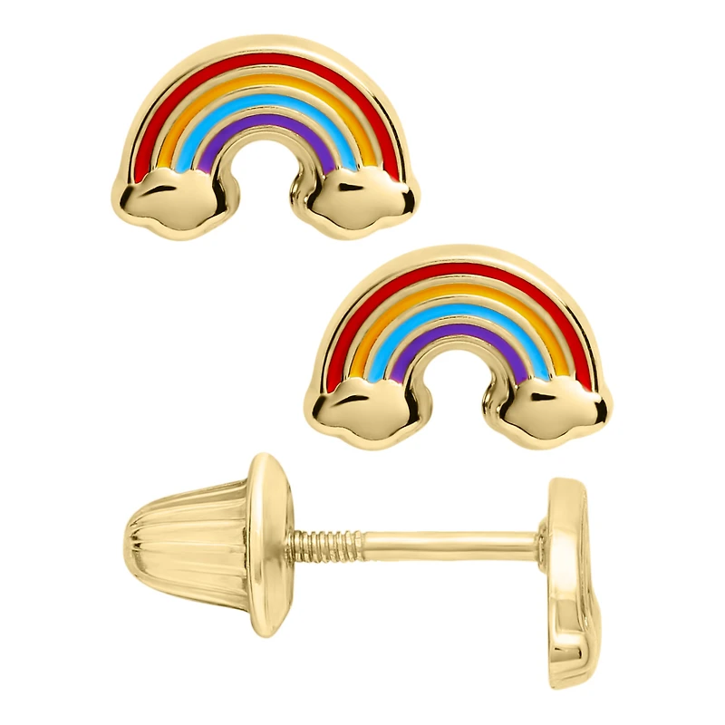Colorful Rainbow Kids Stud Earrings