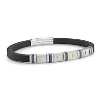 Black Silicone Yellow Screws Bracelet