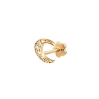 Pave Moon Cartilage Single Earring