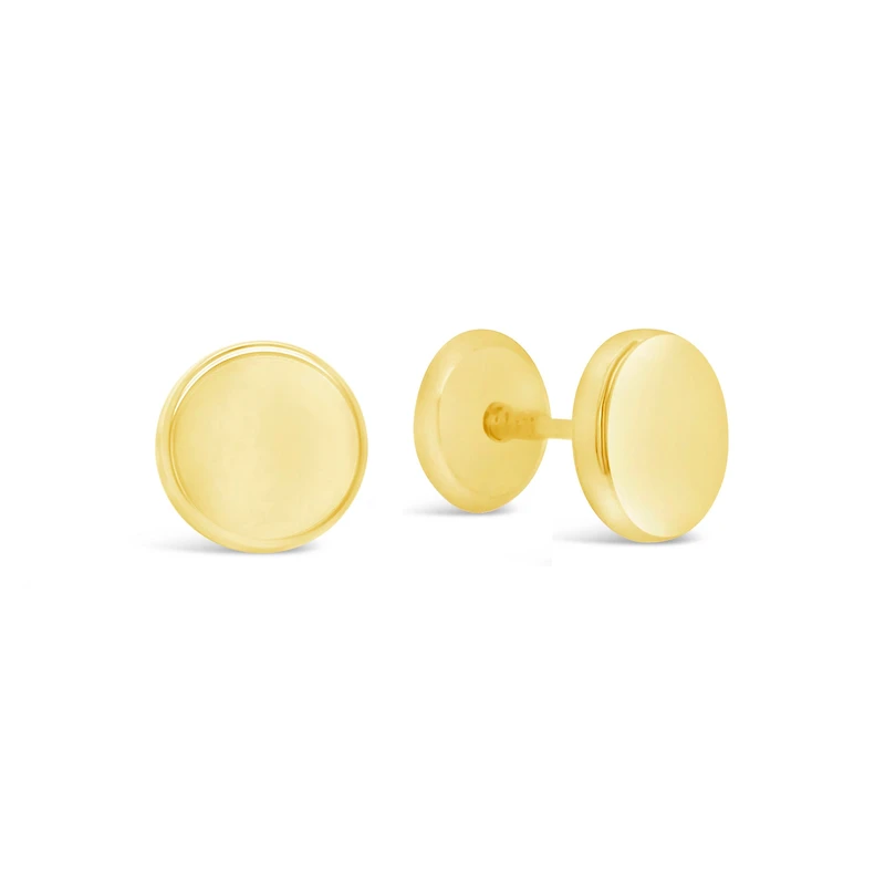 3MM Flat Button Stud Earrings