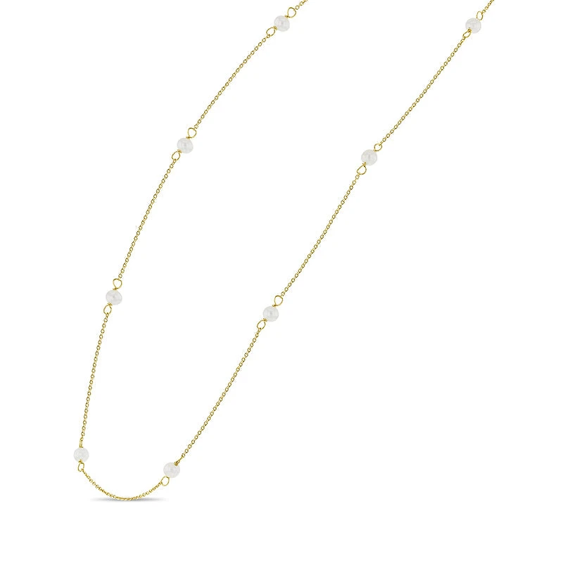 Kids Pearl Stations Gold Necklace