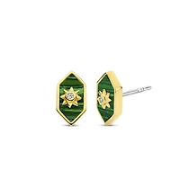 Celestial Malachite Stud Earrings