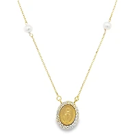 Pearl Chain with Virgen Milagrosa Necklace