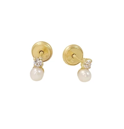 3MM Pearl Drop Kids Earrings