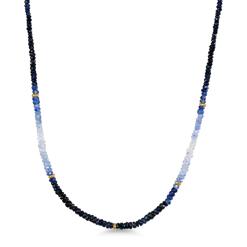 Gradient Blue Sapphire Natural Gemstones Necklace