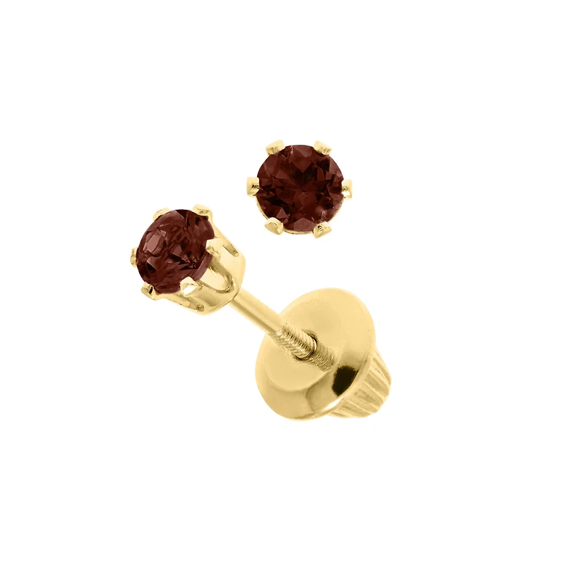 Birthstone Gemstone Kids Stud Earrings