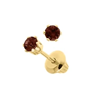 Birthstone Gemstone Kids Stud Earrings
