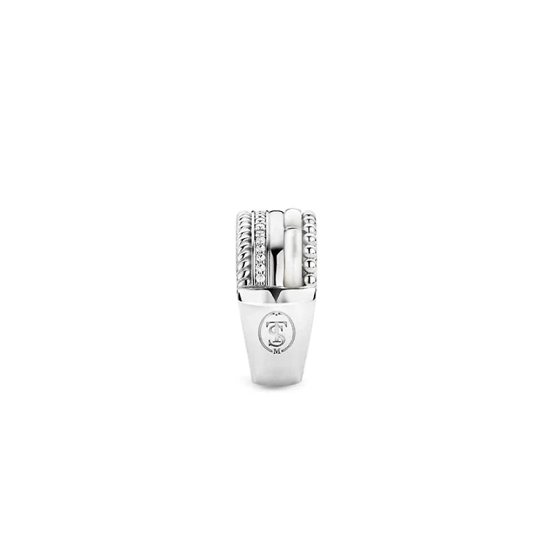 Statement Mother Pearl Silver Ring