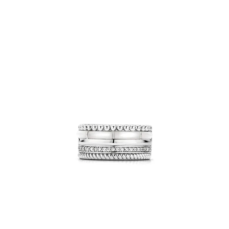Statement Mother Pearl Silver Ring