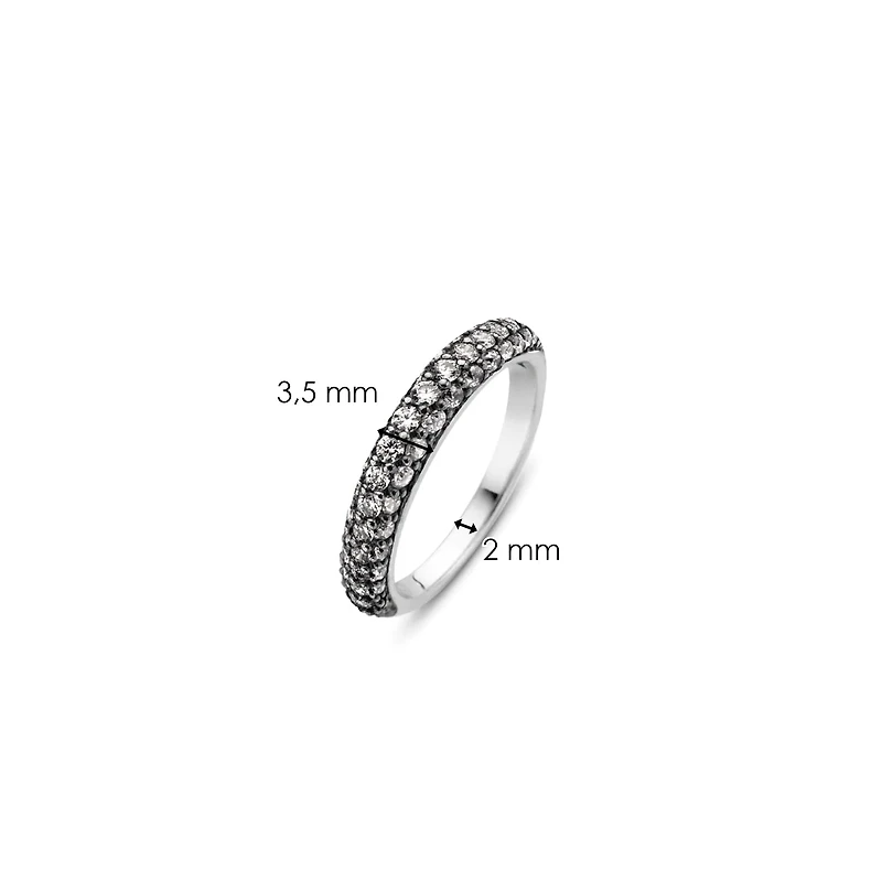 Pave All Night Silver Dipped Ring