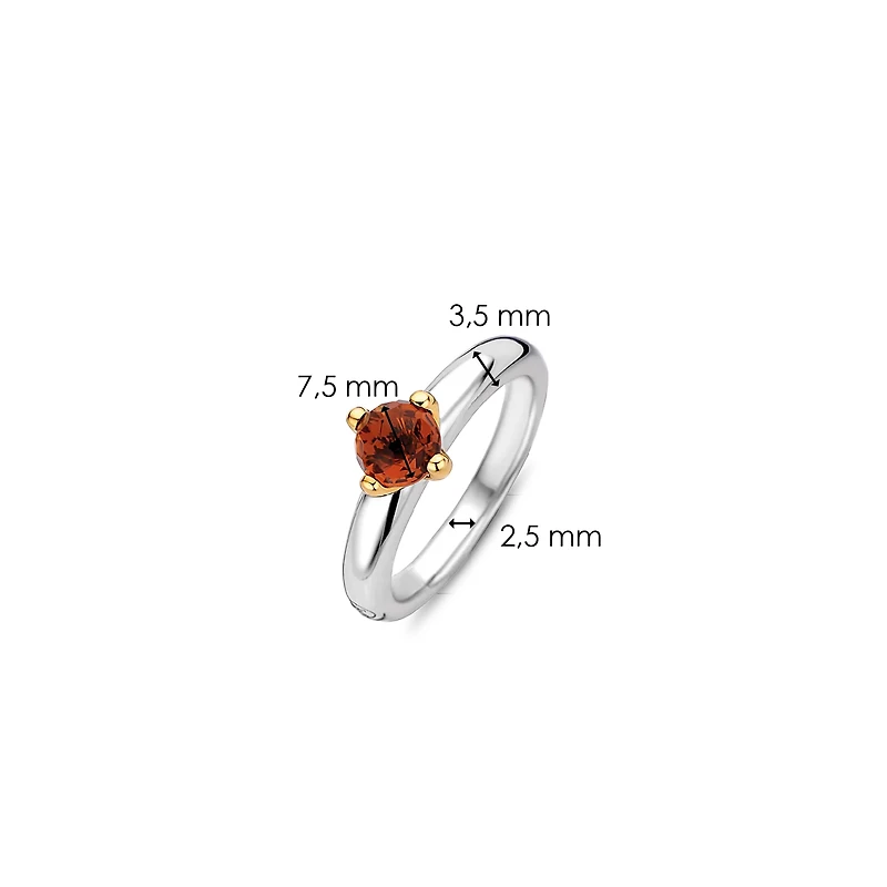 Red Cognac Glimmer Ring