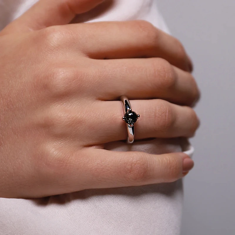 Grey Blue Glimmer Ring