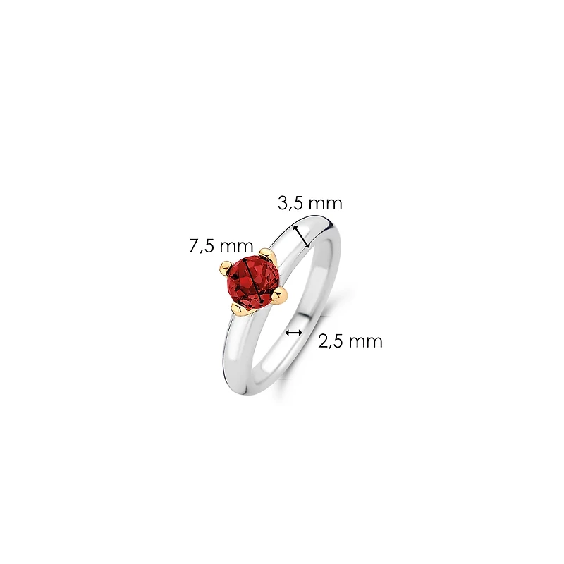 Garnet Red Glimmer Ring