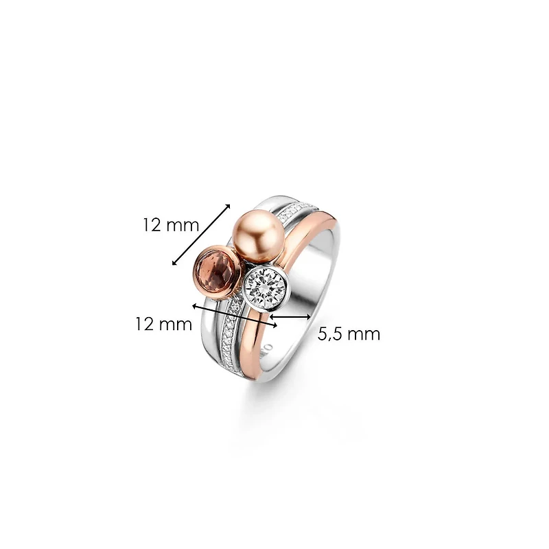 Pearl Rose Trio Ring