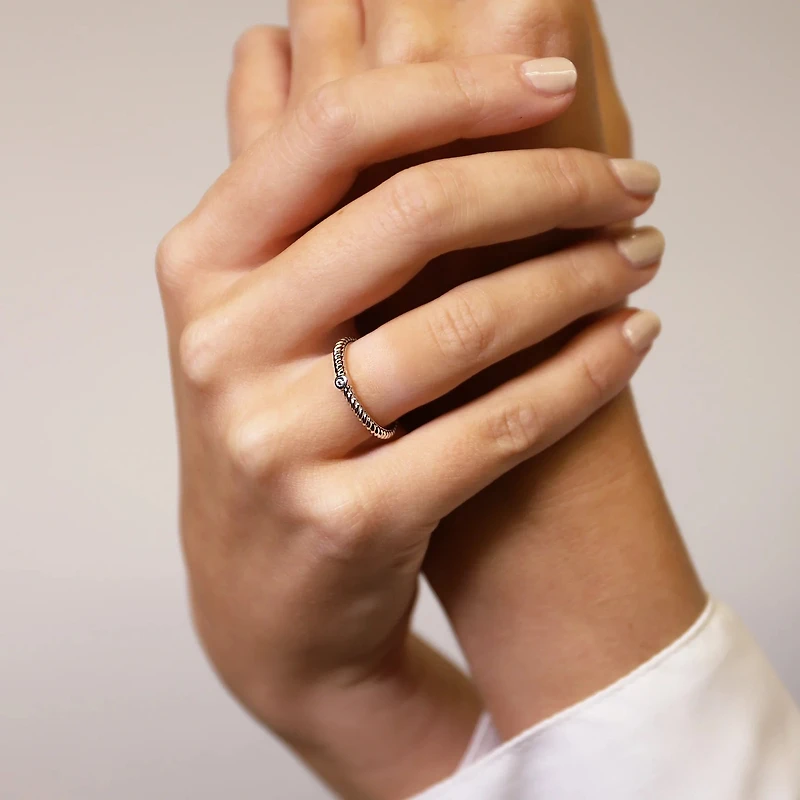 Twisted Zirconia Ring