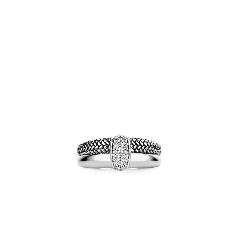 Double Braided Pave Ring