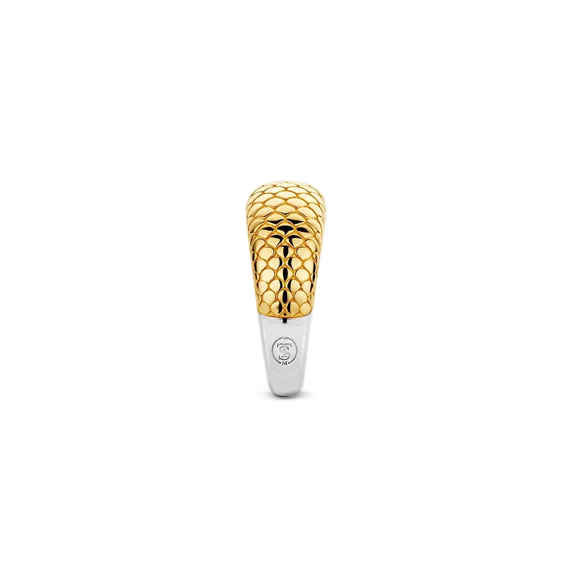 Snake Print Golden Wide Ring