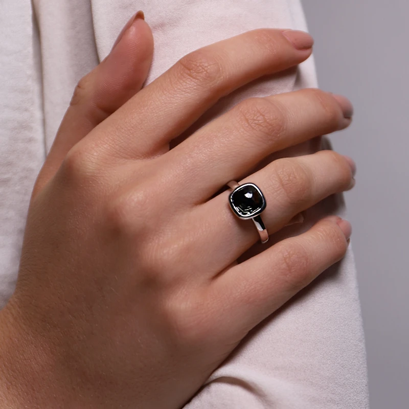 Black Cushion Ring