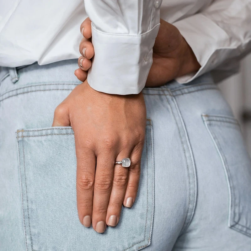 Quartz Cushion Ring