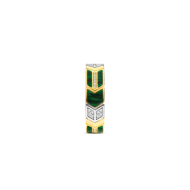 Green Malachite Arrow Pattern Ring