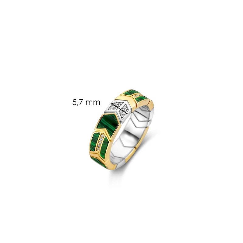 Green Malachite Arrow Pattern Ring