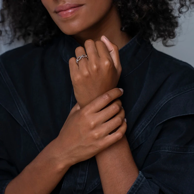 Minimalist Link Silver Ring