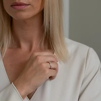 Merci Zirconia Silver Ring