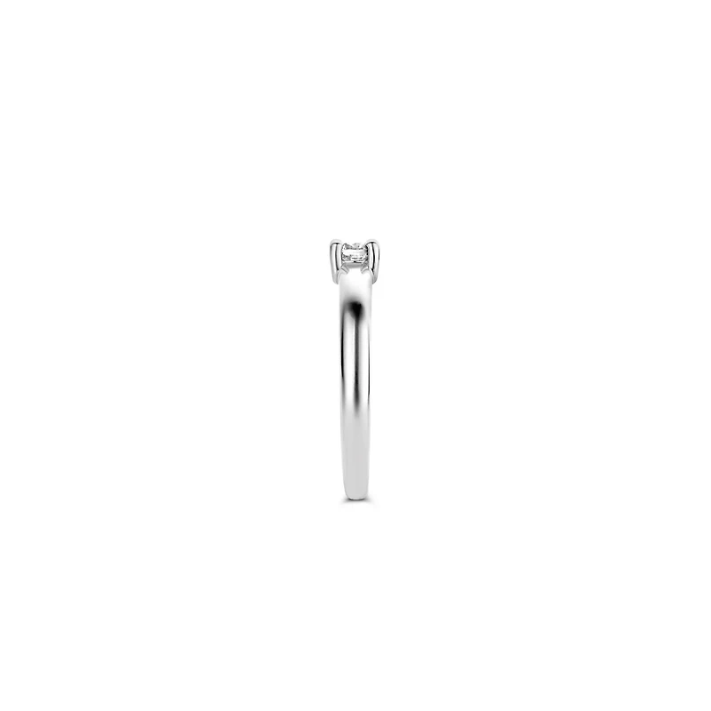 Solitaire 4MM CZ Silver Ring