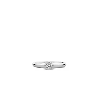 Solitaire 4MM CZ Silver Ring