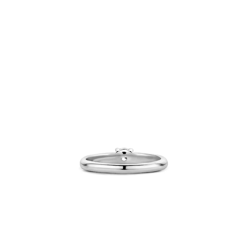 Solitaire 4MM CZ Silver Ring