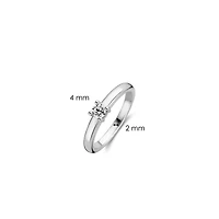 Solitaire 4MM CZ Silver Ring