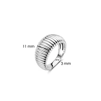 Ribbed Wide Silver Ring