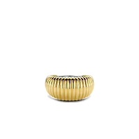 Ribbed Wide Golden Ring