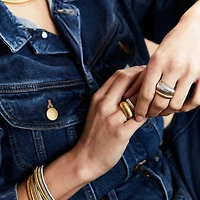 Ribbed Skinny Silver Ring