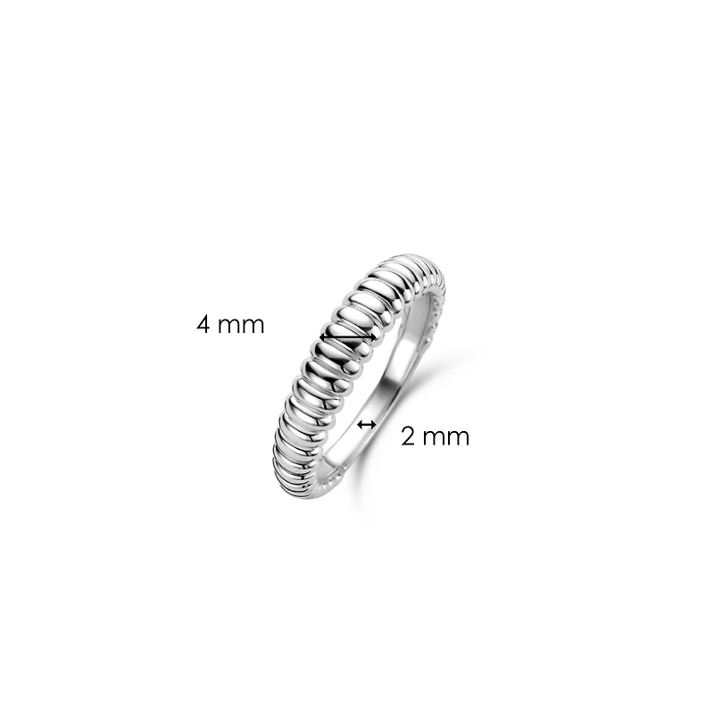 Ribbed Skinny Silver Ring